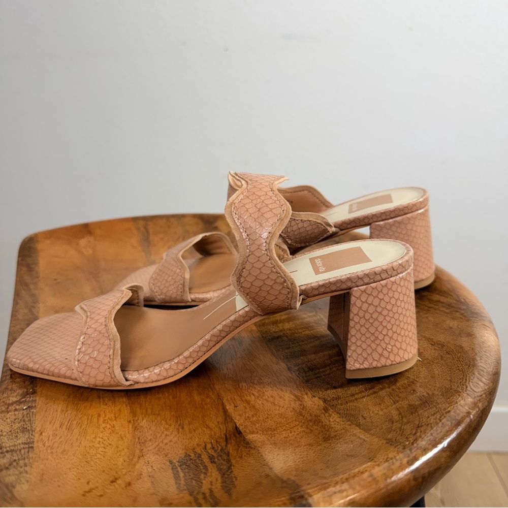 Dolce Vita Nude Textured Block Heels